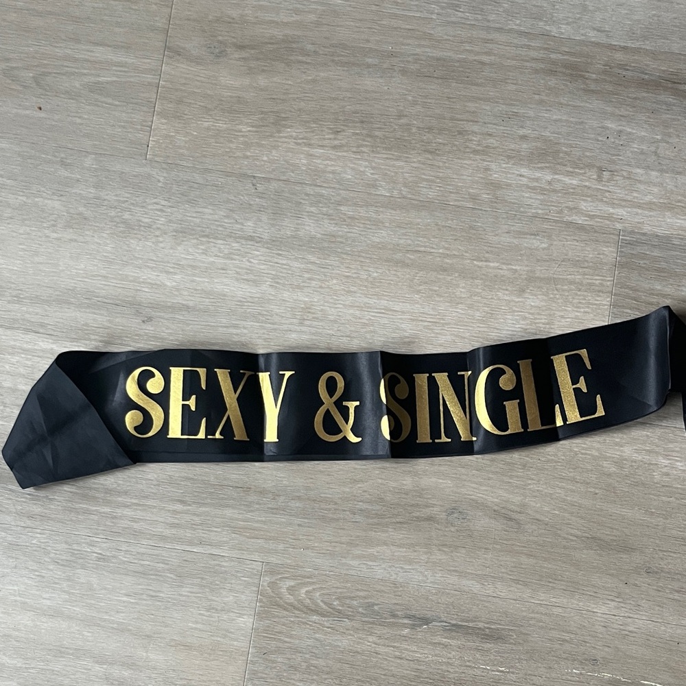 Black and Gold Sash - Sexy & Single